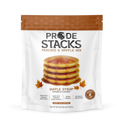 Pride Stacks Pancake & Waffle Mix - Organic Rice & Sweet Potato Blend, Brown Sugar Cinnamon