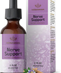 Herbamama Nerve Support Supplement - Vegan Nerve Support Formula With Ashwagandha & Bacopa Monnieri For Brain - Non-Gmo Alcohol & Sugar- Daily Calming Drops For Adults 28-Day Supply