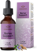 Herbamama Nerve Support Supplement - Vegan Nerve Support Formula With Ashwagandha & Bacopa Monnieri For Brain - Non-Gmo Alcohol & Sugar- Daily Calming Drops For Adults 28-Day Supply