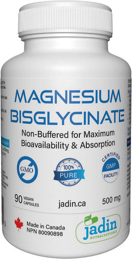 Magnesium Bisglycinate 500 mg - Pure - No Fillers - Non Buffered - 90 Vegetable Capsules