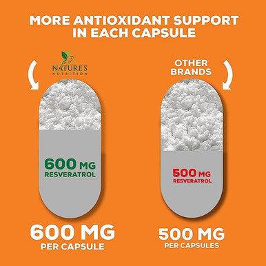 Resveratrol 1800Mg Per Serving - Supports Healthy Aging & Natural Heart Support With Antioxidants - Extra Strength Trans-Resveratrol Supplement For Men & Women - Bottled In Usa - 120 Capsules