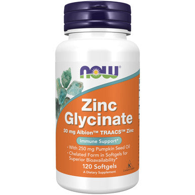 Now Foods Zinc Glycinate 30mg 120 Softgels