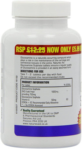 Natures Aid Glucosamine Sulphate 1000mg (with Vitamin C) 90 Tabs