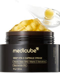 medicube Capsule Cream with Deep Vitamin C Liposome Vitamin C Golden Capsule for Radiance and Firm Looking Skin Hydrating Glow Gel Texture Korean Skincare 1.94 oz
