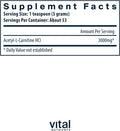 Vital Nutrients Acetyl L-Carnitine Powder | Brain Memory and Cognitive Support Supplement | Vegan | Gluten Dairy Soy | Non-GMO | 100 Grams