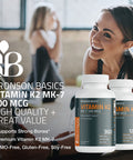 Bronson Vitamin K2 Mk-7 100 Mcg, K2 As Mk7 Menaquinone, Bone Support Non-Gmo, 120 Tablets