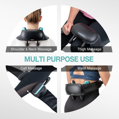Neck And Shoulder Massager With Heat, Neck Massager For Pain Relief Deep Tissue, Cordless Shiatsu 4D Kneading Massage, Massage Pillow For Neck, Back, Leg, Gifts For Women, Men (Black)