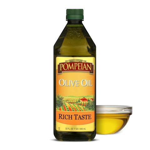 Pompeian Rich Taste Olive Oil, High Heat Cooking, Baking & Sauteing, High Smoke Point, 48 Fl Oz