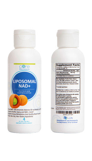 Liposomal NAD+ by Core Med Science - 100mg - 4 Fl Oz Liquid - Nootropic Brain Supplement