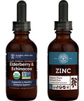 Global Healing Elderberry & Eusacea and Zinc Kit - Vegan Antioxidant Immune Support Against Harmful Organisms & Organic Liquid Supplement Drops Support Immune System & Cell Growth - 2 Fl Oz Each