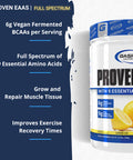 Proven EAAs with 9 Essential Amino Acids, Lemon Ice, 30 Servings