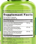 NATURELO Mushroom Supplement Ãƒâ€šÃ¢â‚¬â€œ Brain & Immune Health Blend with LionÃƒâ€šÃ¢â‚¬â„¢s Mane, Reishi, Turkey Tail Ãƒâ€šÃ¢â‚¬â€œ 90 Vegan Friendly Capsules