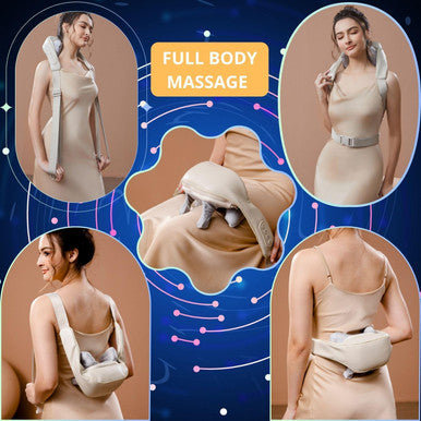 Luxe Wearable Neck & Shoulder Massager With Heat - Eco-Friendly Material, Ergonomic Design, Deep Kneading For Pain Relief, Ideal For All
