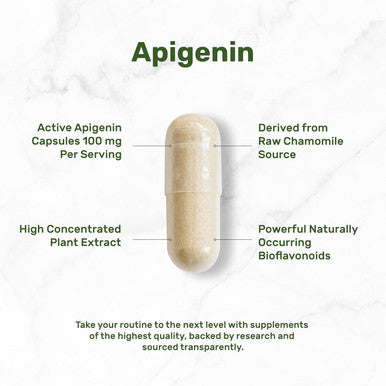 Deal Supplement Apigenin 100mg Per Serving 240 Capsules Raw Plant Extract from Chamomile Flower Active Bioflavonoids & Antioxidants Sleep & Relaxation Supplement Non-GMO