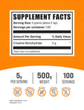 Bulksupplements.Com Creatine Monohydrate Powder - Creatine Supplement, Micronized Creatine, Creatine Powder - Unflavored & Gluten Free, 5G (5000Mg) Per Servings, 500G (1.1 Lbs) (Pack Of 1)