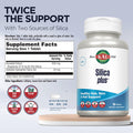 Kal Silica Plus, Silica Gel With Horsetail Extract, Healthy Hair, Skin & Nails Support, Maximum Absorption, Vibrant Hair, Glowing Skin Supplement, Vegan, Gluten Free, 90 Serv, 90 Quick Dissolve Tabs