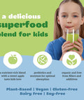 Organifi Kids: Easy Greens - Probiotics For Kids Made With A Delicious Blend Of Vegetables And Superfoods - Plant-Based, Vegan, And No Gluten, Dairy, Or Soy, 15 Servings