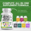 Clean Nutraceuticals Oregano Oil Garlic Extract Olive Leaf Black Seed Oil - Immune Support & Digestive Health Supplement For Women And Men With Vitamin D3 & Zinc - 1Pack