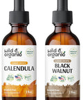 Wild & Organic Calendula Tincture 2 Fl Oz & Black Walnut Tincture 2 Fl Oz