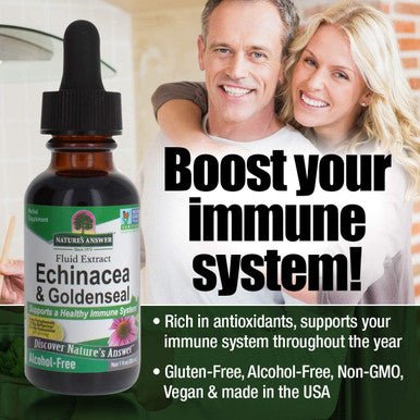 Nature'S Answer Enchinacea & Goldenseal | Supports a Healthy Immune System | Super Concentrated Pure Extract | Alcohol- Gluten- Vegan & Kosher 1oz