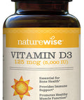 NatureWise Vitamin K2 Vitamin D3 5000IU 3 Month Supply 90 softgels per Bottle