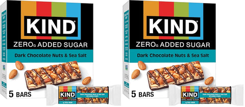 KIND ZERO Added Sugar Bars Dark Chocolate Nuts and Sea Salt Keto Friendly Snacks Gluten 5g Protein 5 Count