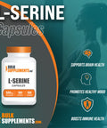 BulkSupplements L-Serine Capsules - Amino s Supplement Mood & Brain Health - , Soy Free - 1 Capsule - 180-Day (6-Month) Supply (180 Capsules)