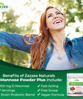 Zazzee D-Mannose Powder Plus, 2000 Mg, 67 Servings, Potent & Fast-Acting, Plus 5 Billion Cfu Probiotics And Pure Cranberry Juice
