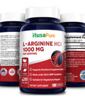 L-Arginine 1000 mg 200 Veggie Capsules (Non-GMO, Vegetarian & )