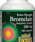 Natural Factors Bromelain 500 mg Enzyme Support for a Healthy Digestive System 180 Capsules.