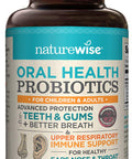 NatureWise Oral Health Chewable Probiotics Supports Healthy Teeth Gums Better Breath Ear Nose Throat Immunity for Kids Adults SugarFree Natural Mint Flavor 2 Month Supply 50 Tablets