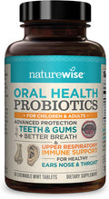 NatureWise Oral Health Chewable Probiotics Supports Healthy Teeth Gums Better Breath Ear Nose Throat Immunity for Kids Adults SugarFree Natural Mint Flavor 2 Month Supply 50 Tablets