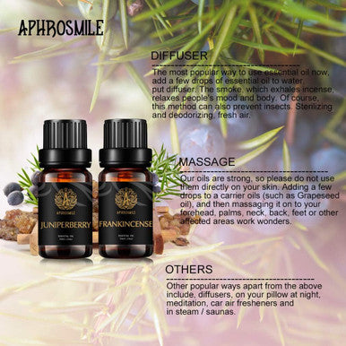 Aromatherapy Juniper Berry Essential Oil Set for Diffuser, 100% Pure Frankincense Essential Oil Kit for Humidifier, 2x10ml Therapeutic Grade Essential Oils Kit-Frankincense, Juniper Berry Oil for Home