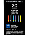 Curad Performance Series Ironman Extra Long Antibacterial Bandage Extreme Hold Adhesive Technology Fabric Bandages.75 x 4.75 Inch 20 Count (Pack of 2)