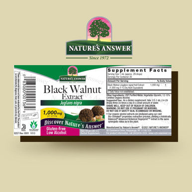 Nature'S Answer Black Walnut with Organic Alcohol 1000mg 1oz Extract | Promotes Overall Well-Being | Cardiovascular Support | Gluten- Non-GMO Vegan | Single Count