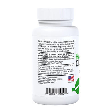 Hallusa Natural - Hallcolon Cleanser, Clean Colon Detox 60 Capsules - For 14 Days Supply