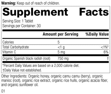 Standard Process Spanish Black Radish - Liver Health Dietary Supplement - Gallbladder Health & Digestion Cleanse Support - Gluten-Free, Non-Dairy & Non-Soy - 30 Tablets