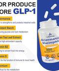 Glp-1 Supplement 300 Billion Afu Akkermansia Muciniphila, Akkermansia Probiotic For Women Men, Akka Superbiotics For Glp-1 Production, Digestive, Gut, Immunity, Enhances Gut Lining Function, 60 Caps