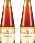 Soeos Sesame Oil Toasted Sesame Seed Oil 8.45 Fl Oz (250 ml) Pack of 2 Total 500 ml Nutty Flavor Perfect for Asian Food Noodles Soup Baking and StirFry