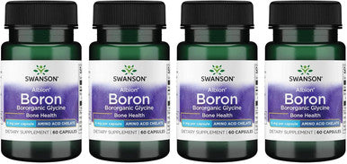 Swanson Boron from Albion Boroganic Glycine 6 Milligrams 60 Capsules (4 Pack)
