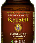 HealthForce SuperFoods Integrity Extracts Reishi - 90 VeganCaps - Stress Adaptation, Immune Support, Vitality - Certified Organic, Vegan, Kosher, Gluten Free