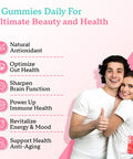 2 Pack Collagen Gummies For Women Men, Sugar Protein Collagen Gummies, 2500Mg Hydrolyzed Collagen Peptide Type I Ii Iii V X With Biotin Vitamin C A B D E For Skin Hair Nails Joint Muscle