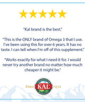 KAL Omega 3 | Omega-3 Fish Oil for Healthy Heart, Joint & Brain Support | 180mg EPA, 120mg DHA (120 CT, 120 Serv)
