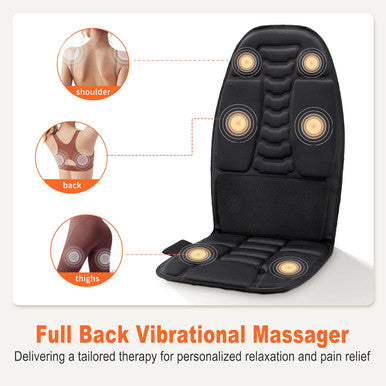 Back Massager With Heat For Pain Relief Deep Tissue, Portable Massage Chair Cushion And Seat Pad For Office/Home Gifts For Men & Women