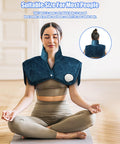 Heating Pad For Neck And Shoulders, 2.4Lb Weighted Large Heating Pad For Back Pain Relief, 6 Heat Settings 2H Auto-Off, Birthday Gifts For Women Men Mom Dad Mother Father Grandma Grandpa Blue