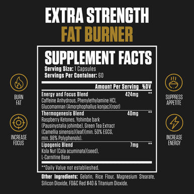 EPN Supplements 1080P Thermogenic Fat Burner | #1 Weight Loss Supplement Pills To Reduce Fat, Suppress Appetite, Boost Metabolism, Increase Energy & Focus W/L-Carnitine, Yohimbe Bark, Green Tea + More - 60 Servings