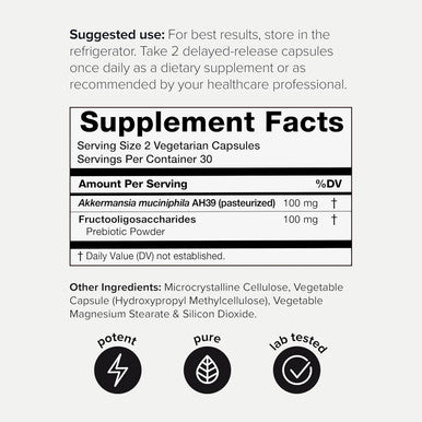 Ultra High Strength Akkermansia Muciniphila Probiotic 10 Billion N-Afu For Better Gut Health & Glp-1 Support Shelf-Stabilized, Lab-Tested For Maximum Purity & Potency, 60 Delayed-Release Veg Caps