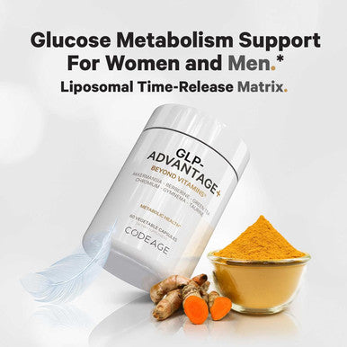 Codeage GLP-Advantage+ Berberine Boron Chromium Decaffeinated Green Tea (50% EGCG) Gymnema Sylvestre Probiotics Taurine - Liposomal Delivery GLP-1 Supplement Activity Support - 60 Capsules