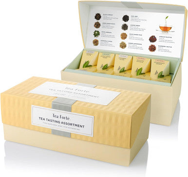 Tea Forte Presentation Box Tea Sampler Set Assorted Variety Handcrafted Pyramid Infuser Bags (Asst Tea Tasting) 20 Count (Pack of 1)