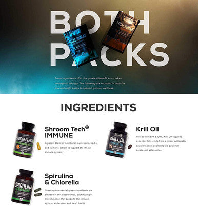 ONNIT Total Human Day and Night Vitamin Packs for Men and Women 30Day Supply Adult Multivitamin